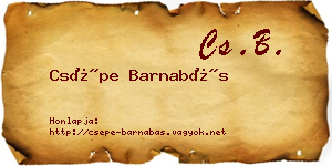 Csépe Barnabás névjegykártya